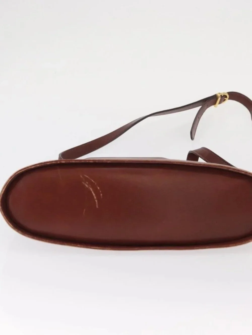 Salvatore Ferragamo Gancini Shoulder Bag Leather Brown Gold Auth 159579